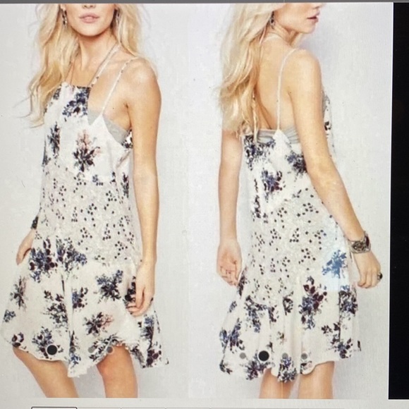 Free People Dresses & Skirts - Free People Intimately Printed Slip Chemise Dress Pearl Comb Size M
